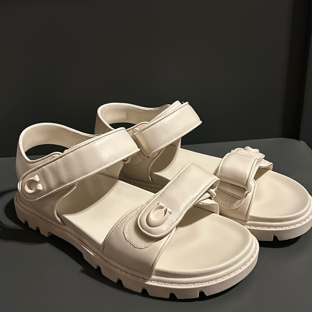 Coach chalk color Brynn sandal NWOB 9.5